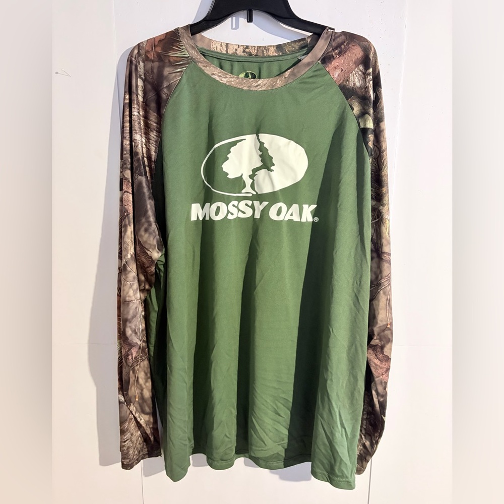 Mossy Oak Green and Camo Raglan Shirt